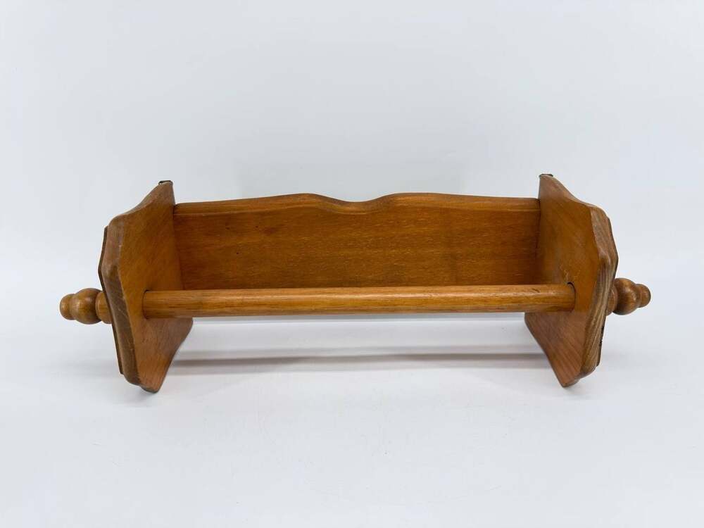 Kamenstein Wood Paper Towel Holder Wall Mount Brown Kitchen Rack Thailand